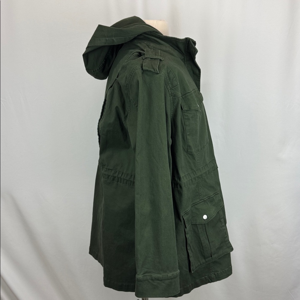 NWT market & Spruce Kathleen hooded cargo jacket dark green 3X - Picture 2 of 4